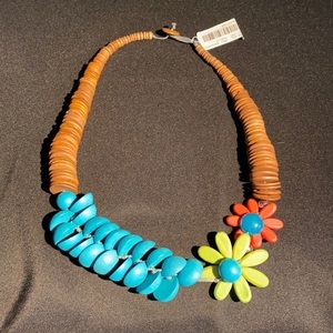 Wooden Floral Statement Necklace